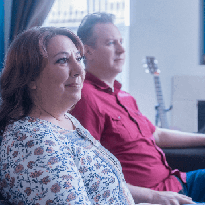 Rob, a real Breyanzi patient, and his wife, Vanessa.